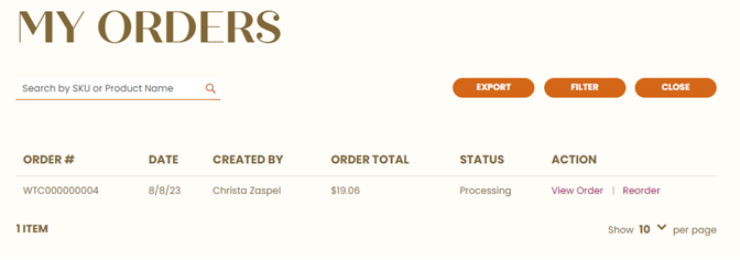 my orders