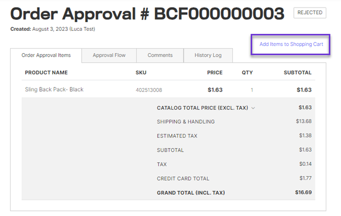 approval rejected